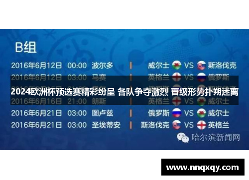 2024欧洲杯预选赛精彩纷呈 各队争夺激烈 晋级形势扑朔迷离